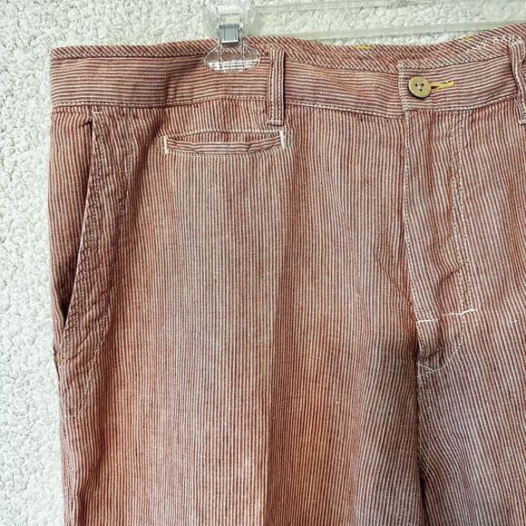 Tommy Bahama Mens Relax Shorts Red Stripe 100% Linen Size 40 - Picture 3 of 16